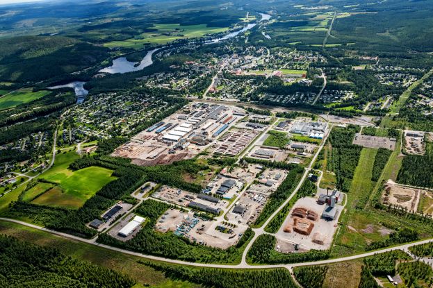 Vy över industriområdet i Älvsbyn. Foto Bergslagsbild AB