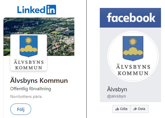 Älvsbyns kommun finns nu på LinkedIn och Facebook.