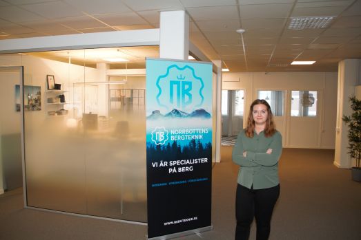 Helena Sundman, ekonomichef och vice vd på Norrbottens Bergteknik. Foto: Robin Nilsson.