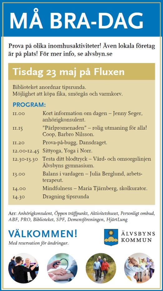 Bild på annons om må bra-dagen.