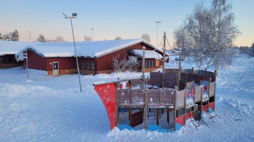 Parkskolan i vinterskrud.