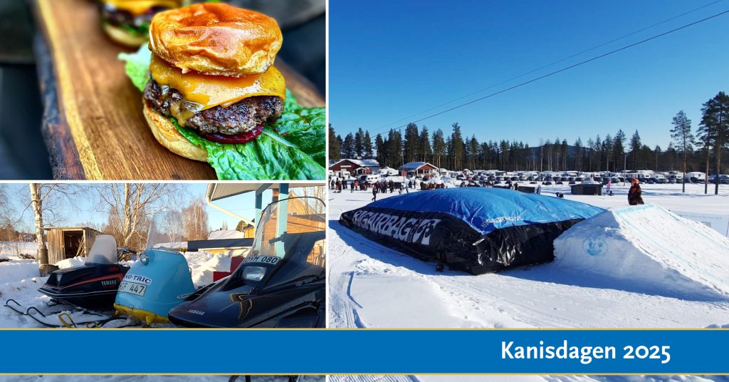 Bild som visar en hamburgare, veteranskotrar och big jump.