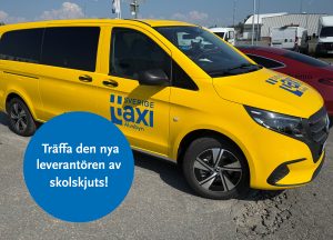 Bilden visar Sverigetaxis taxibil.