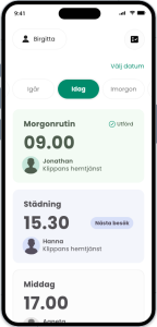 Bilden visar hur det kan se ut i en telefon i appen Relate.