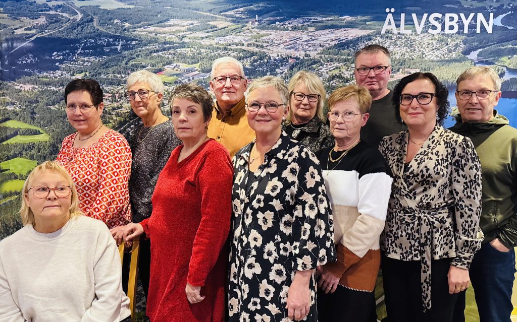 Bilden visar de pensionärer som ndeltog under avtackningsmiddagen.