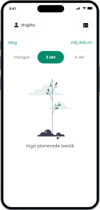 Här visar man hur det ser ut om kunden inte har några planerade insatser den dagen.