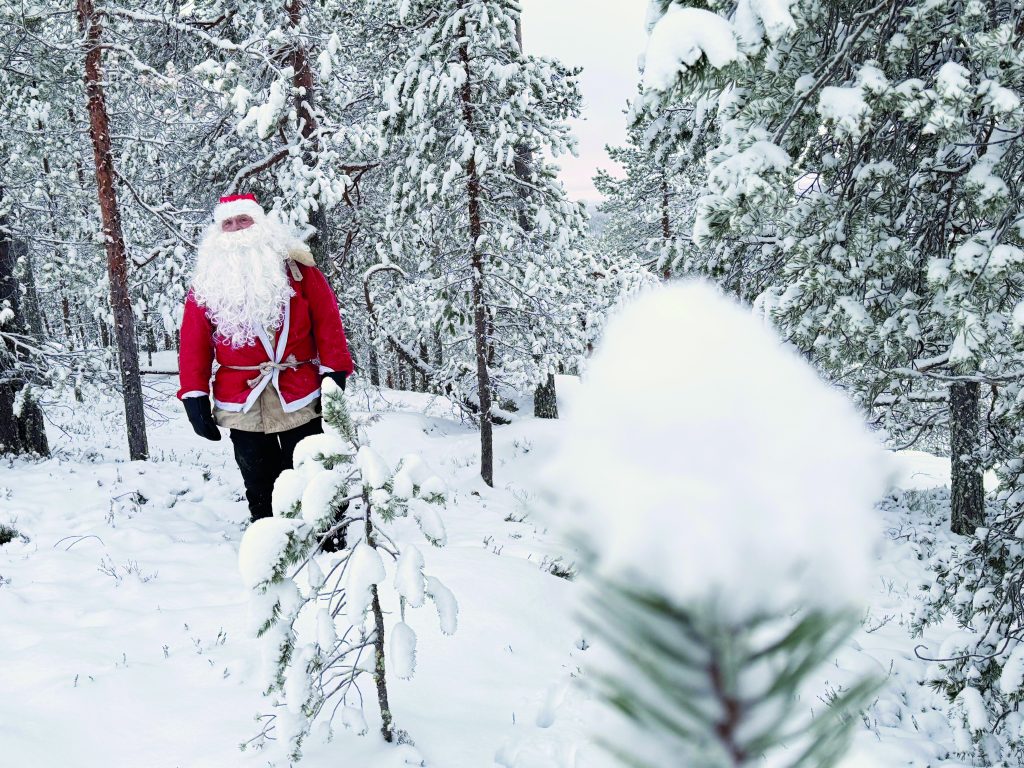 Kanistomten i vinterlandskap