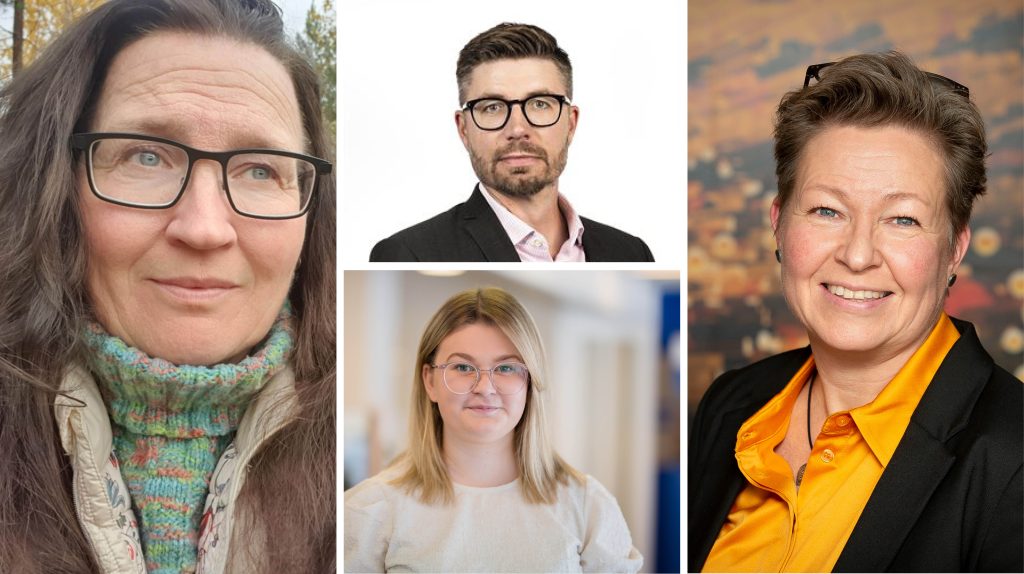 Från vänster Maria Öhman, Ellinor Nilsson och David Åkerlund från Handelsbanken och Anna Tuomas från Connect i Norr.