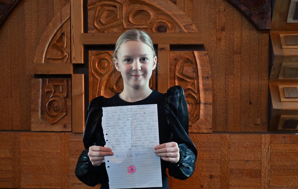 Lina Dalkvist presenterade sitt medborgarförslag för kommunfullmäktige.