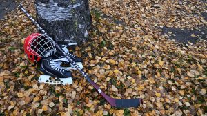bilden visar en hockey-utrustning